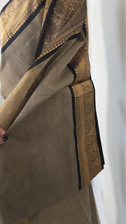 Slate Gray Pure Handloom Silk Cotton