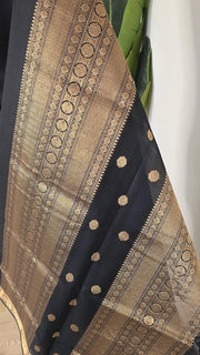 Black Kutty Border Pure Handloom Silk Cotton