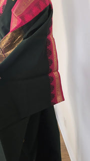 Dark Green Premium Cotton Saree