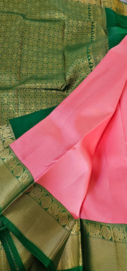Pink With Green Kanchipuram