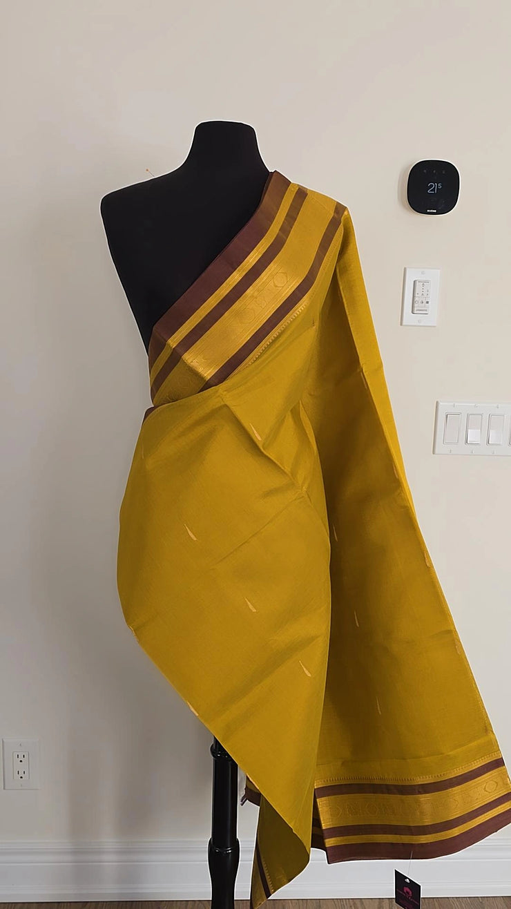 Turmeric Yellow Pure Handloom Silk Cotton