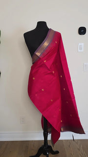 Magenta Pure Handloom Silk Cotton