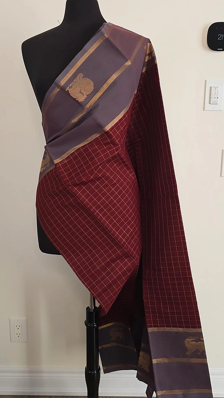 Maroon Check Premium