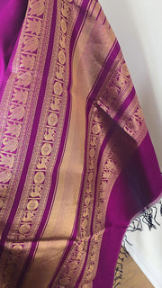 Rich Magenta Pure Handloom Silk Cotton