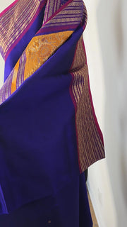 Deep Indigo Pure Handloom Silk Cotton