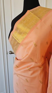 Peach Kanchipuram Saree