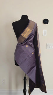 Smokey Lavender Pure Handloom Silk Cotton