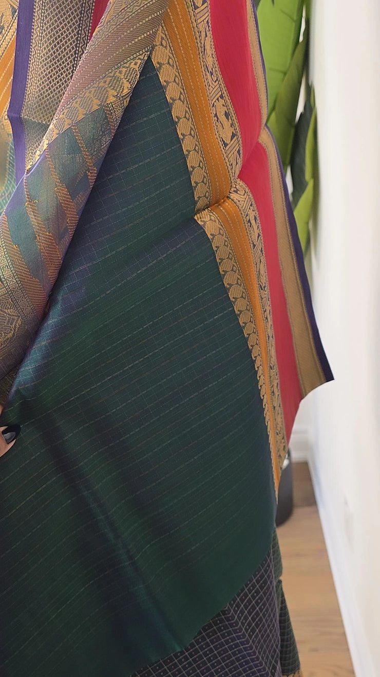 Teal Latchadeepam Pure Handloom Silk Cotton