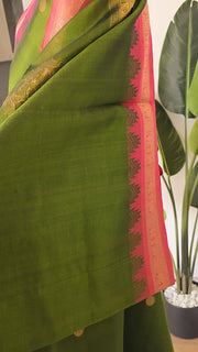 Apple Green Pure Handloom Silk Cotton