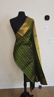 Green Pure Handloom Silk Cotton
