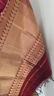 Dark Maroon Pure Handloom Silk Cotton