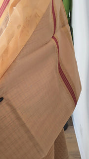 Beige Pure Handloom Silk Cotton