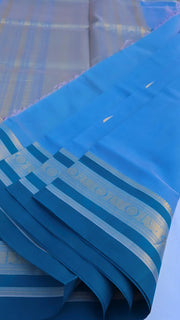 Sky blue silk cotton saree