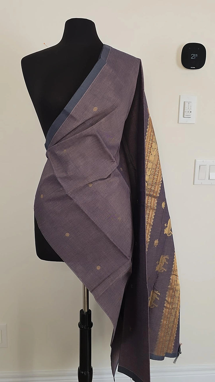 Lavender Borderless Premium Cotton Saree