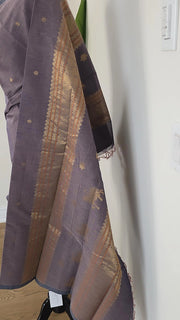 Lavender Borderless Premium Cotton Saree