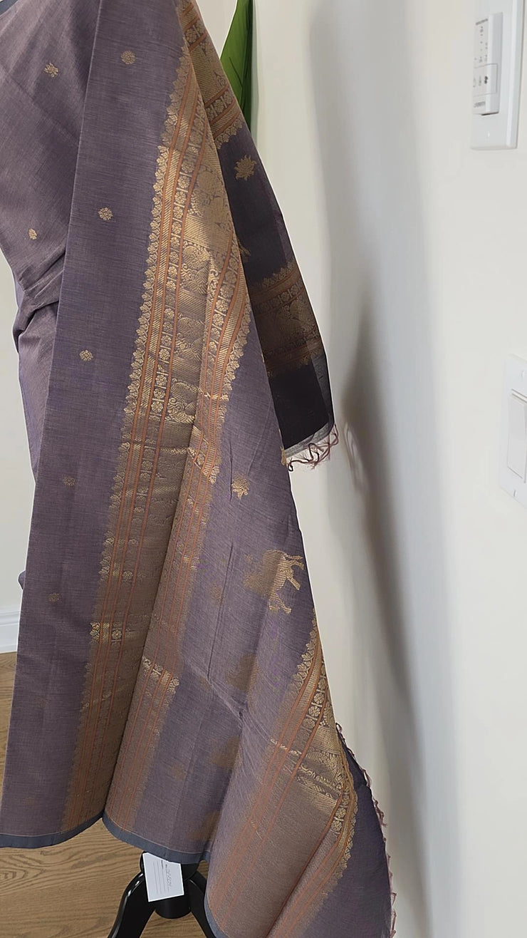 Lavender Borderless Premium Cotton Saree