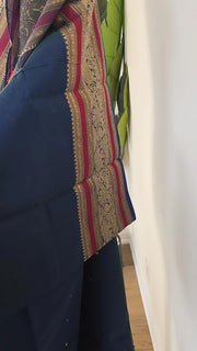 Teal Blue Premium Cotton Saree