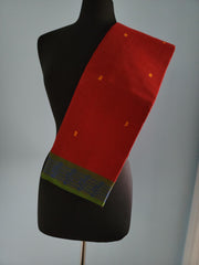 Maroon With Green & Blue Border Cotton