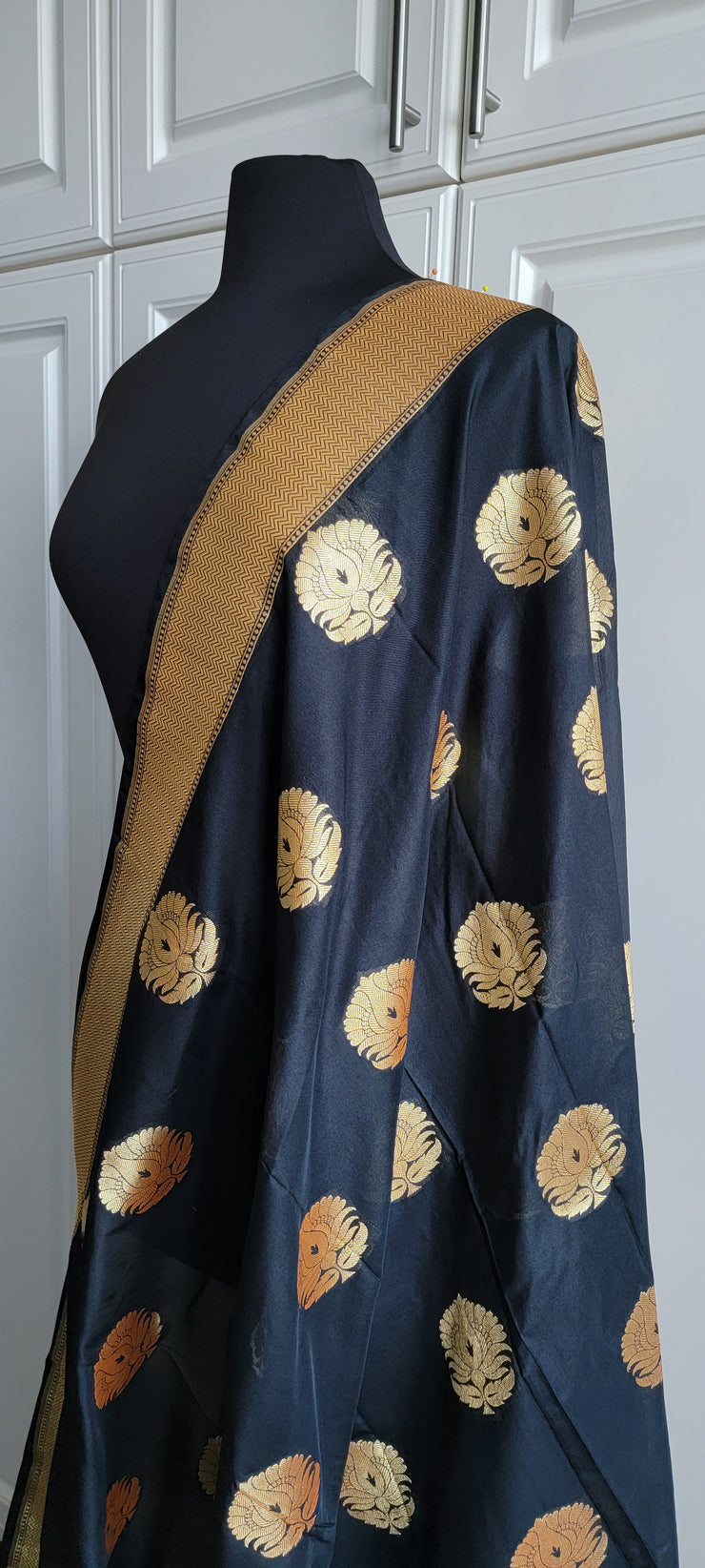 Black & Gold Banarasi Silk