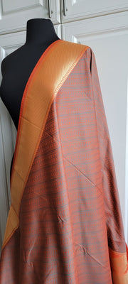 Orange & Gold Banarasi silk