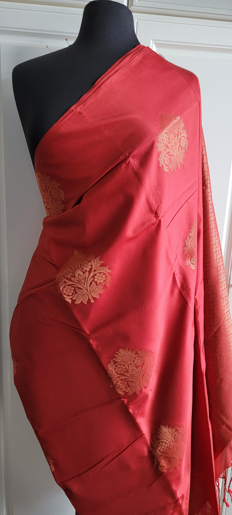 Maroonish Red Soft Silk