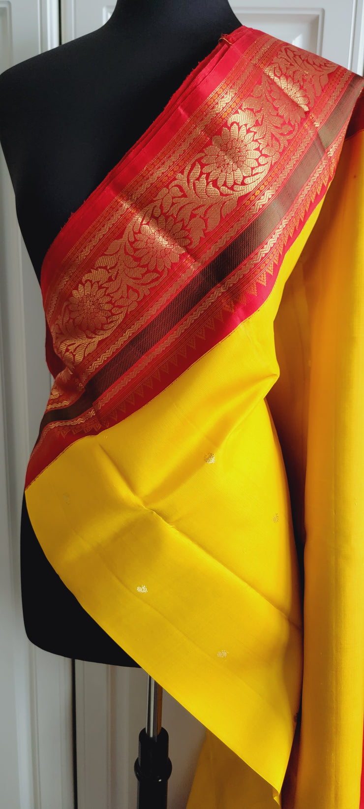 Yellow With Red Kanchipuram