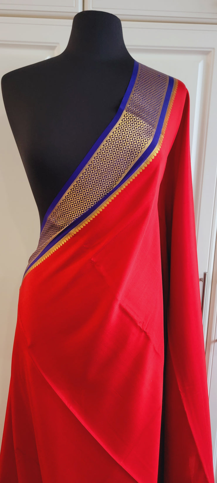 Red & Blue Mysore Silk