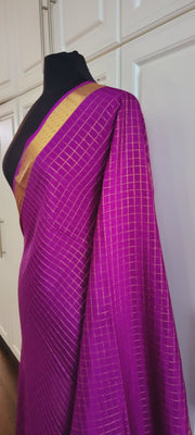 Purple & Gold Mysore Silk