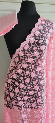 Light pink lace saree