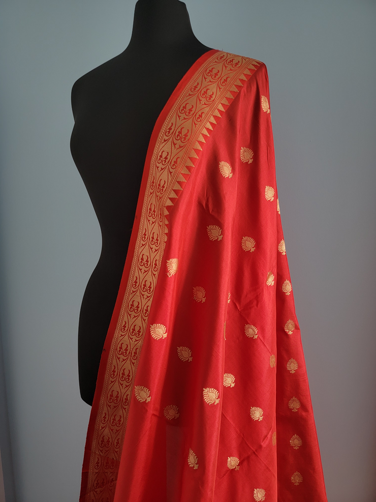 Red pure silk banarasi saree
